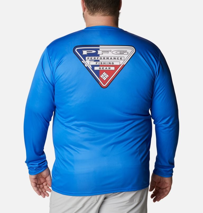 Columbia PFG Terminal Tackle State Triangle Long Sleeve Gensere Herre Blå | Plus Size 49103J